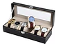 Caja Organizadora Relojes Macro Yl-11 Cuero Sintético Negro 6 Relojes - Miniatura 2