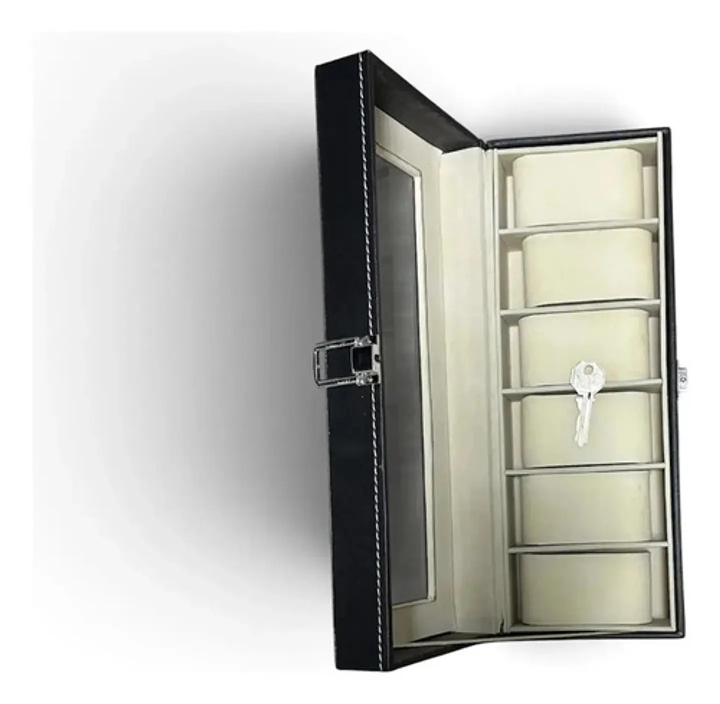 Caja Organizadora Relojes Macro Yl-11 Cuero Sintético Negro 6 Relojes 9