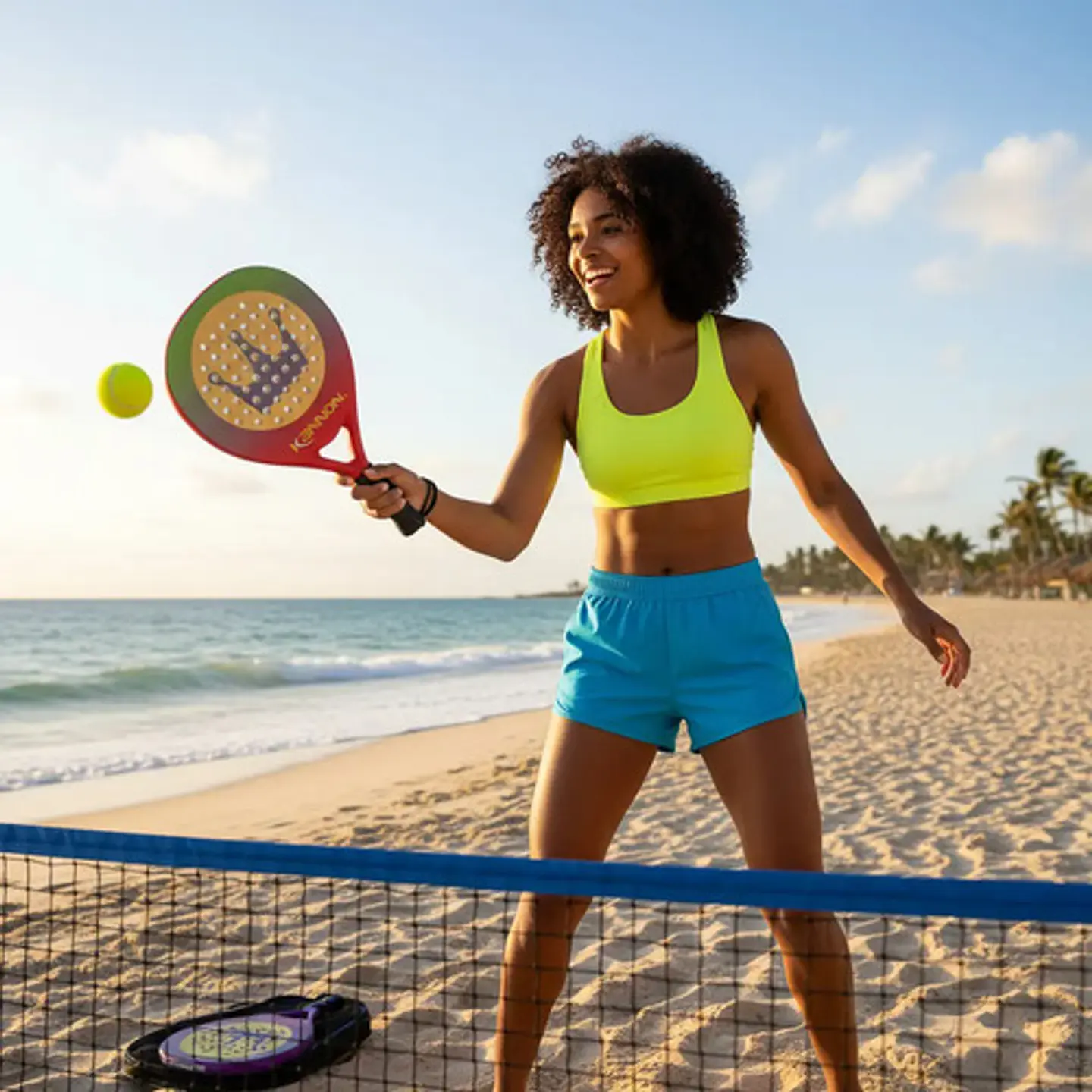 Paleta Padel Raqueta Tenis Playa Fibra De Carbono 4