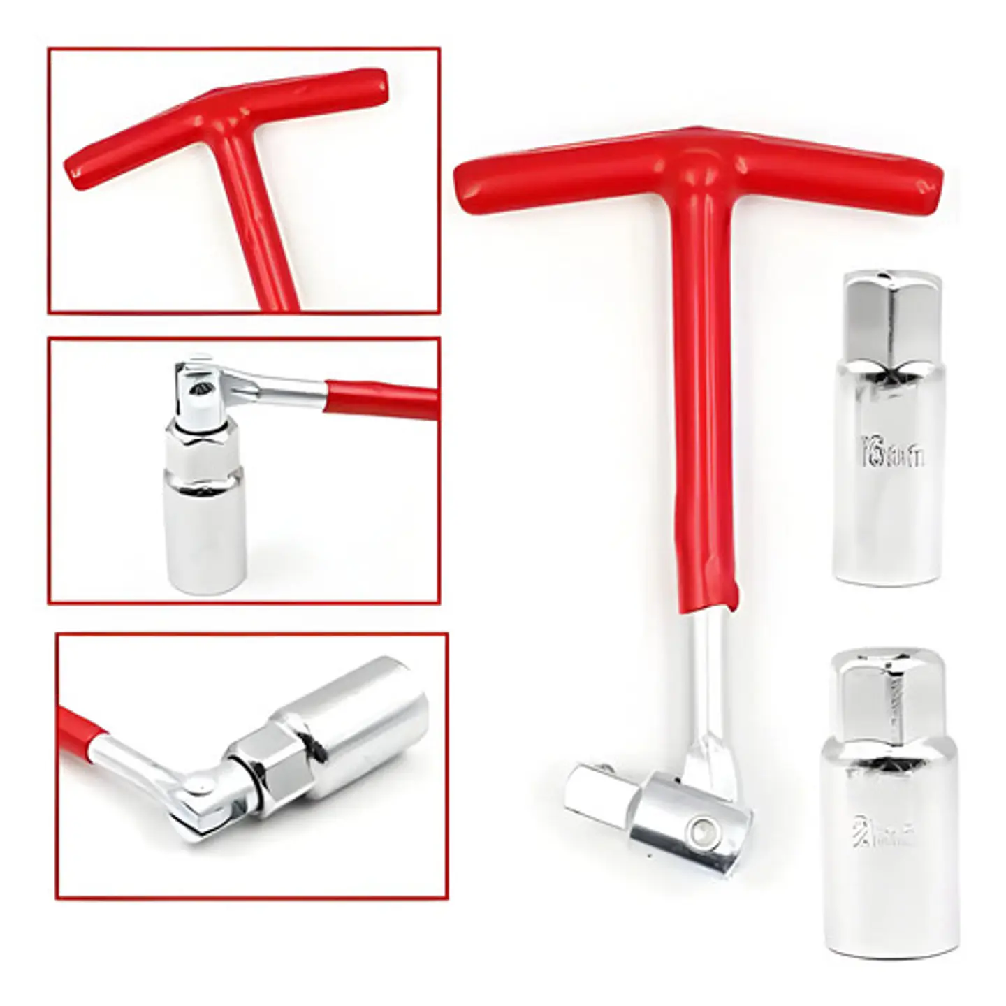 Llave De Vaso Saca Bujías Junta Universal Forma De T 3