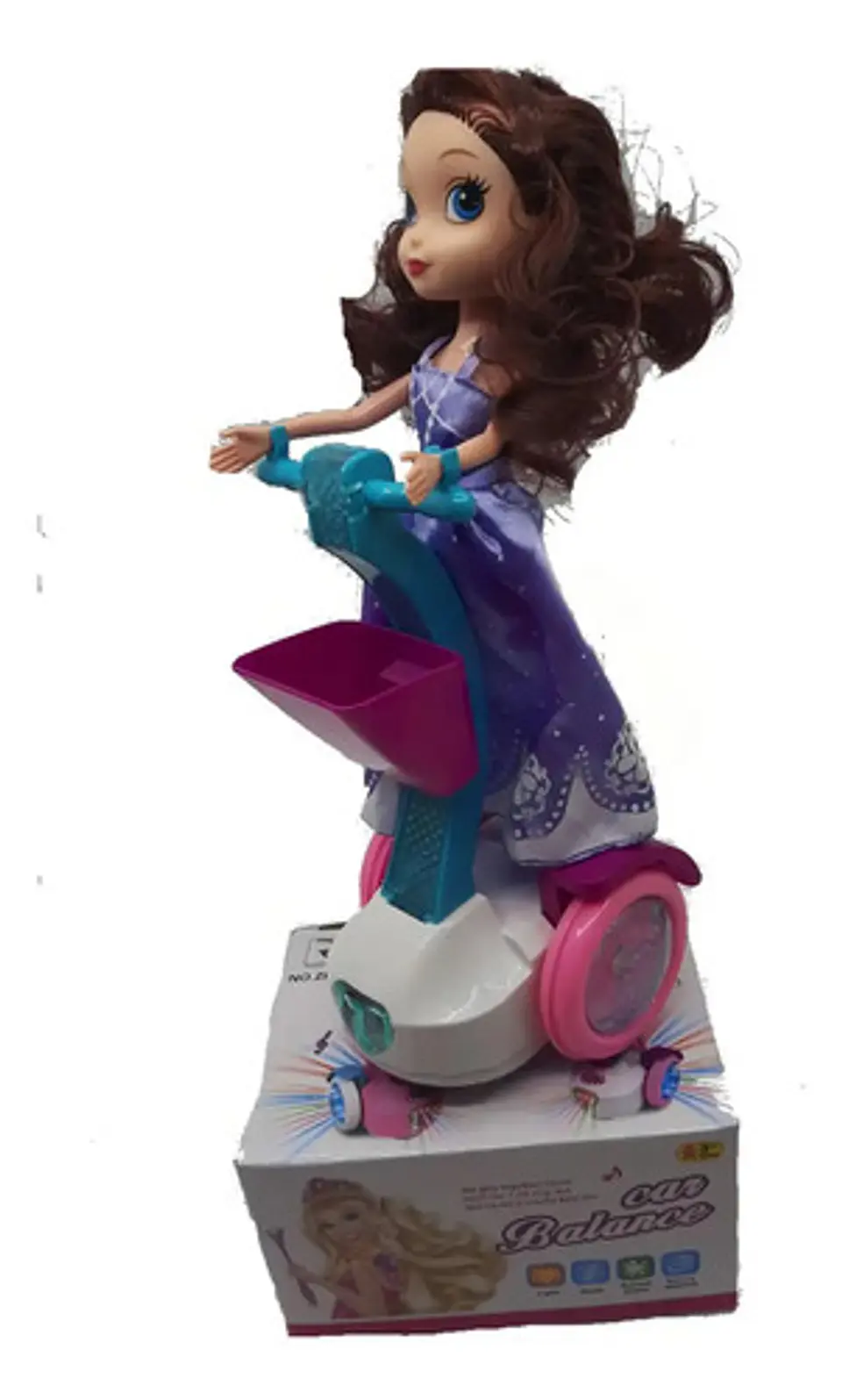 Muñeca Princesa Baile Musical Patineta Scooter + Baterias 1