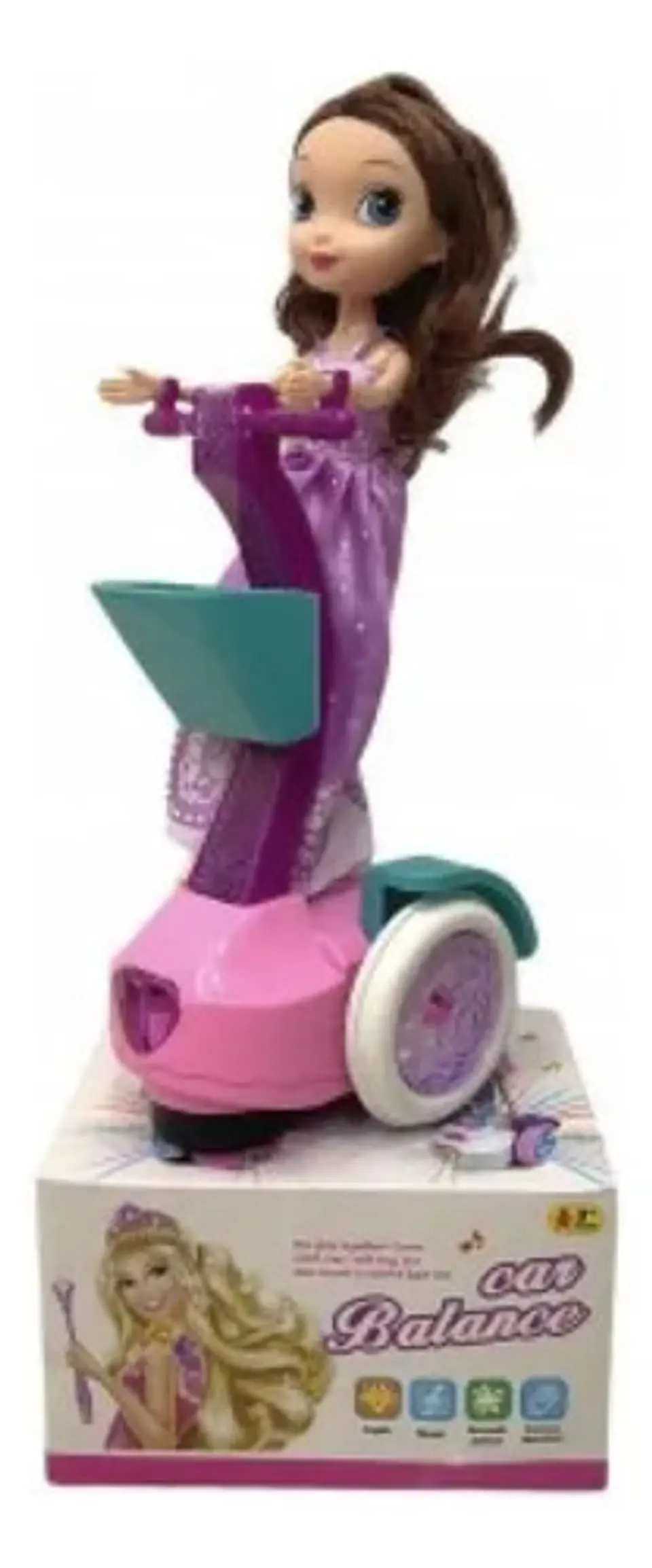 Muñeca Princesa Baile Musical Patineta Scooter + Baterias 2