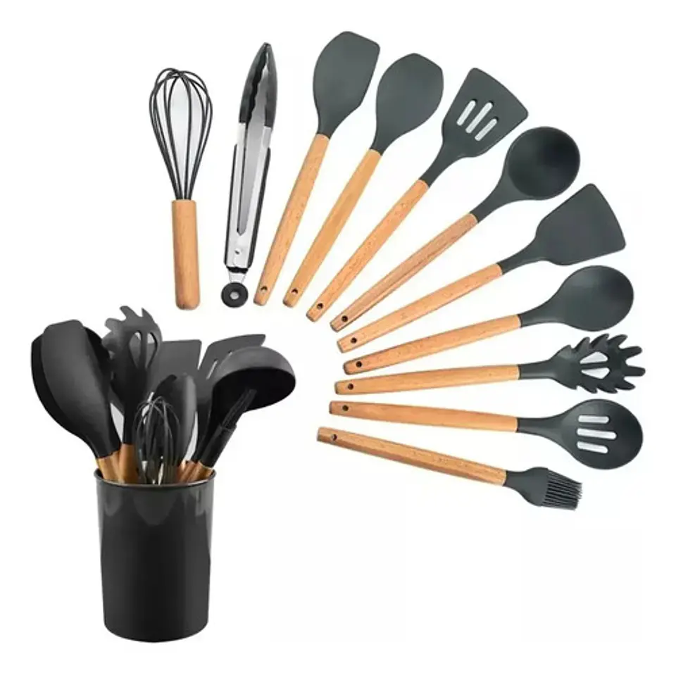 Juego Set De Cocina 12 Pcs En Silicona Antiadherentes 1
