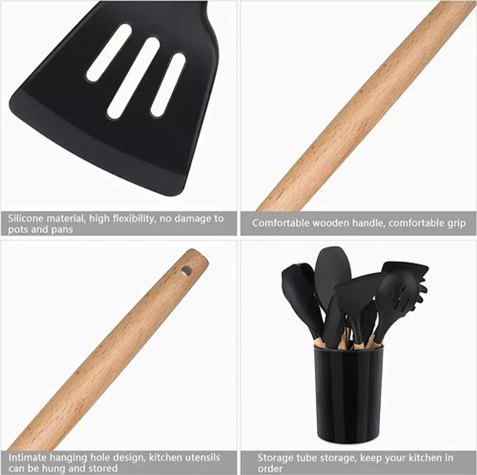Juego Set De Cocina 12 Pcs En Silicona Antiadherentes 3