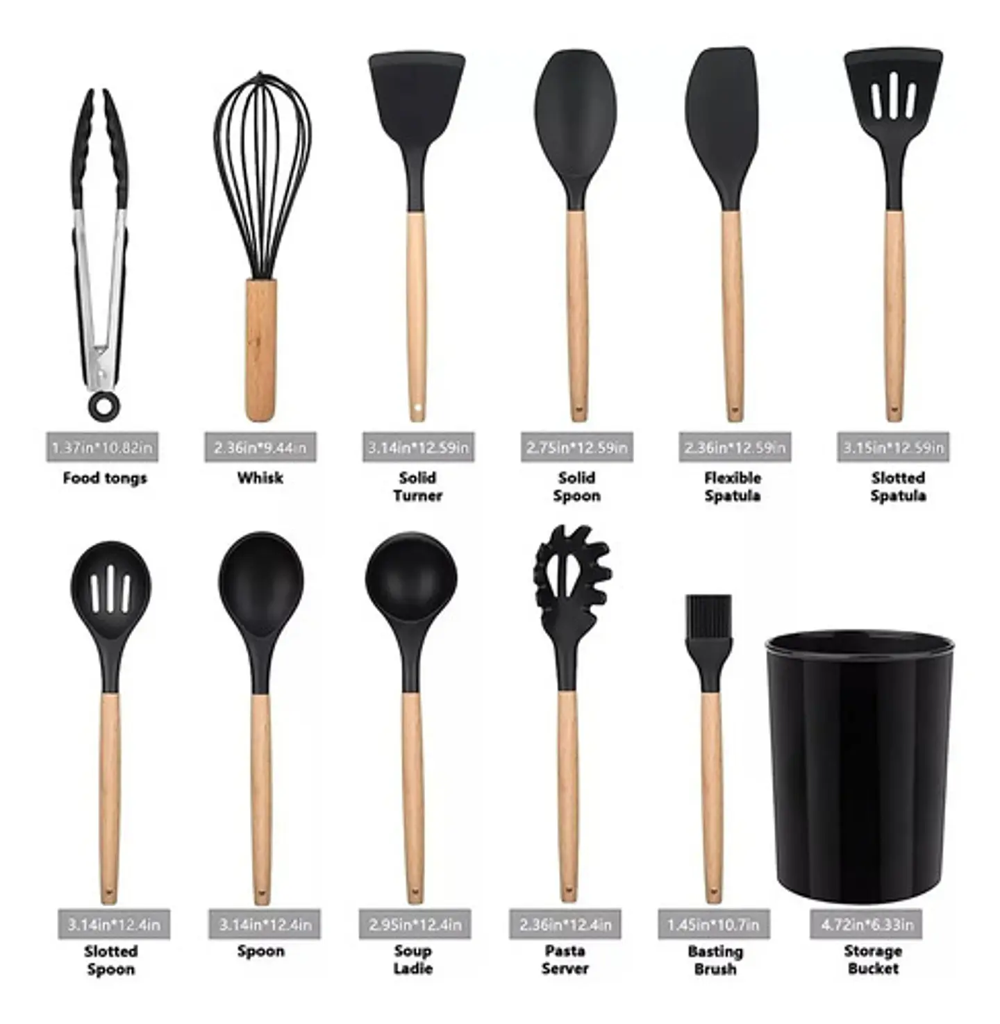 Juego Set De Cocina 12 Pcs En Silicona Antiadherentes 4