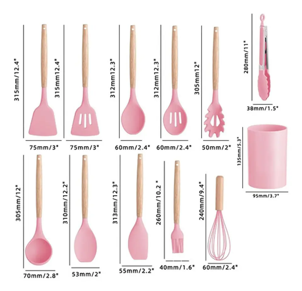 Juego Set De Cocina 12 Pcs En Silicona Antiadherentes 6