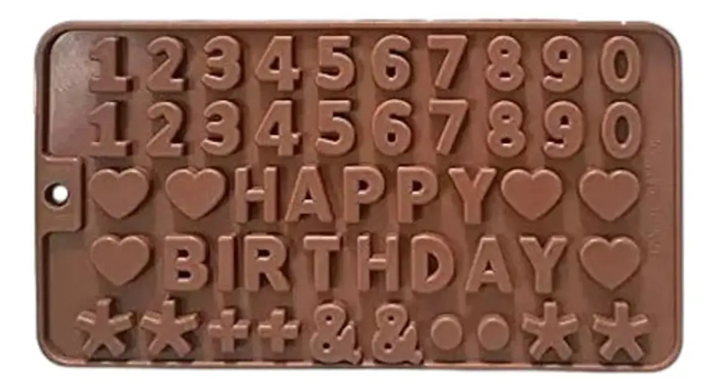 Molde Abecedario Silicona Macro Letras Números Antiadh Chocolate Cafe-numeros 1