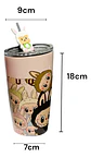 Botilito Térmico Pitillo  Infantil Labubu 500ml Acero - Miniatura 2