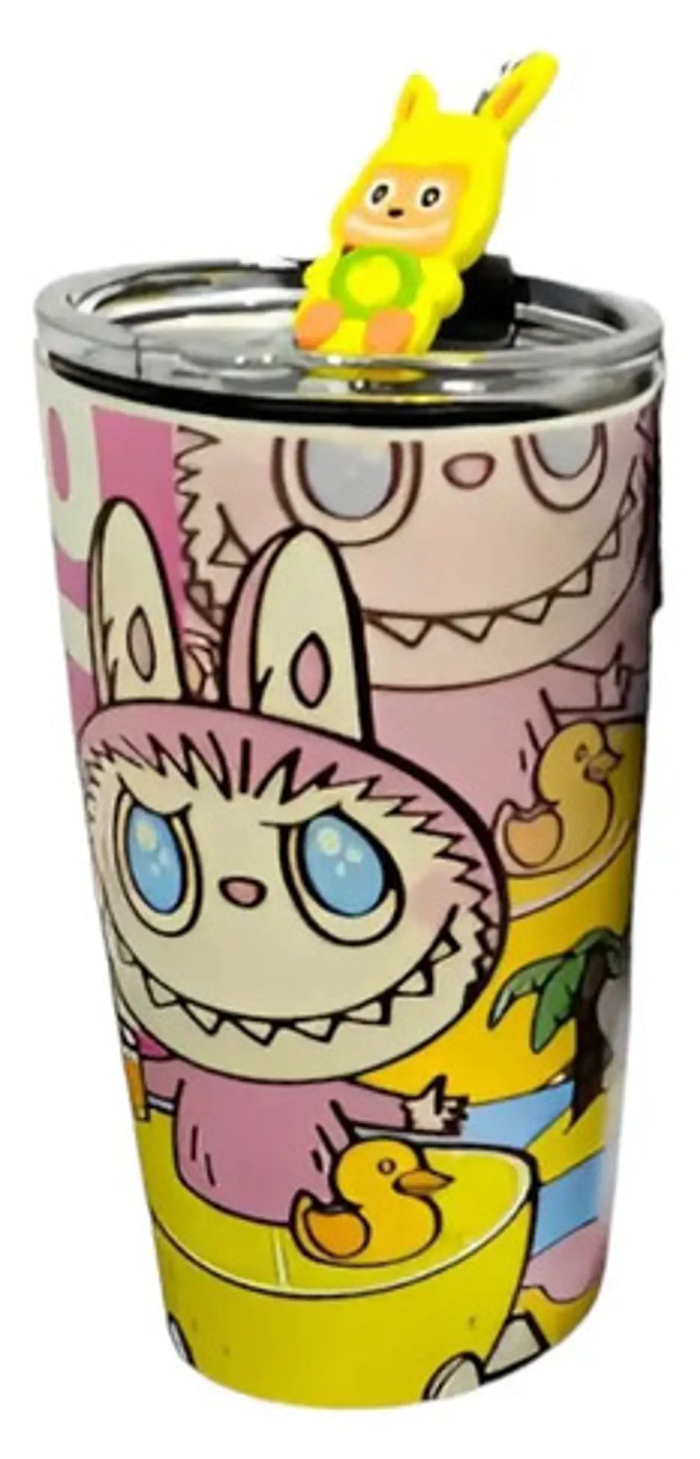 Botilito Térmico Pitillo  Infantil Labubu 500ml Acero 7