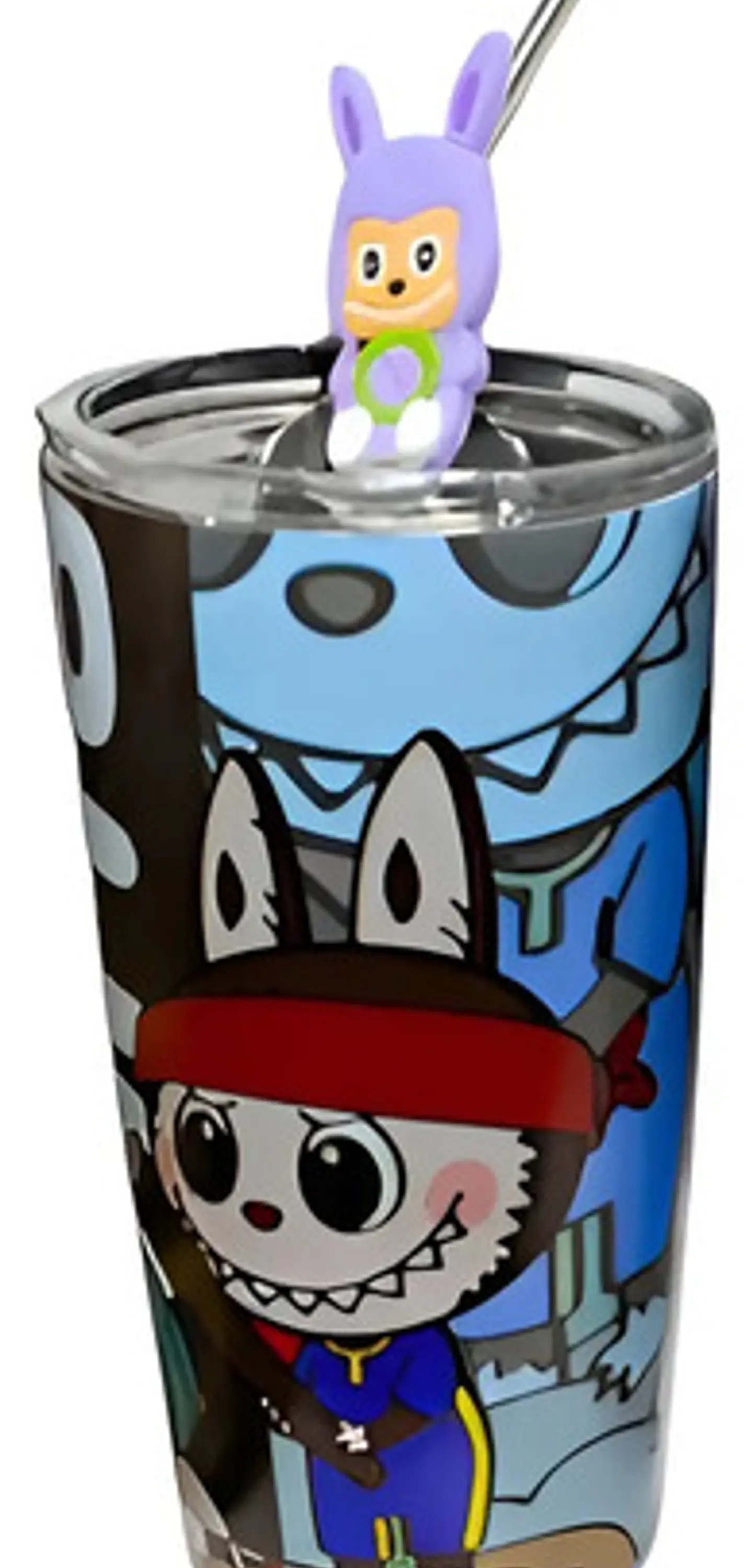 Botilito Térmico Pitillo  Infantil Labubu 500ml Acero 13