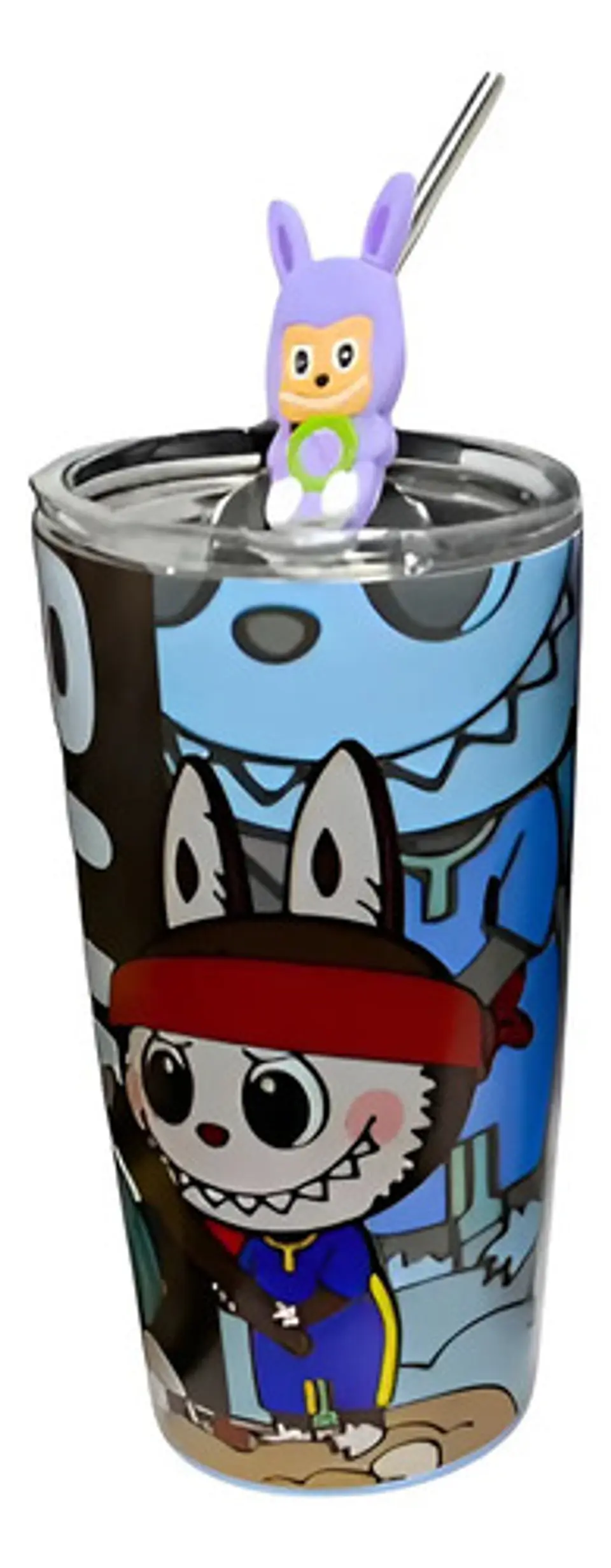 Botilito Térmico Pitillo  Infantil Labubu 500ml Acero 13