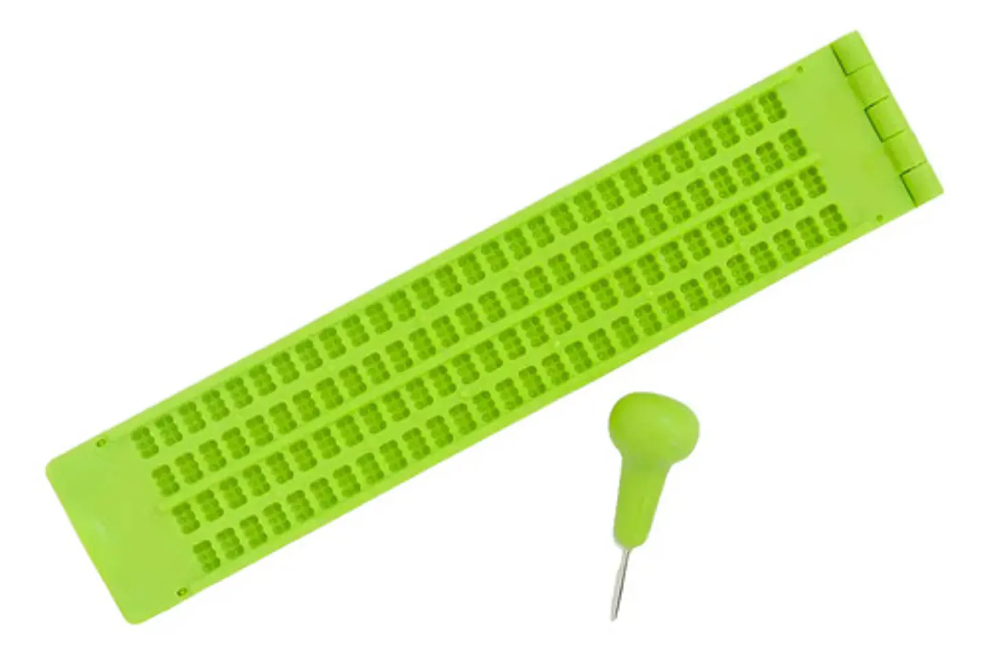Pizarra De Escritura Braille 4 Líneas Y Punzador Invidentes 1