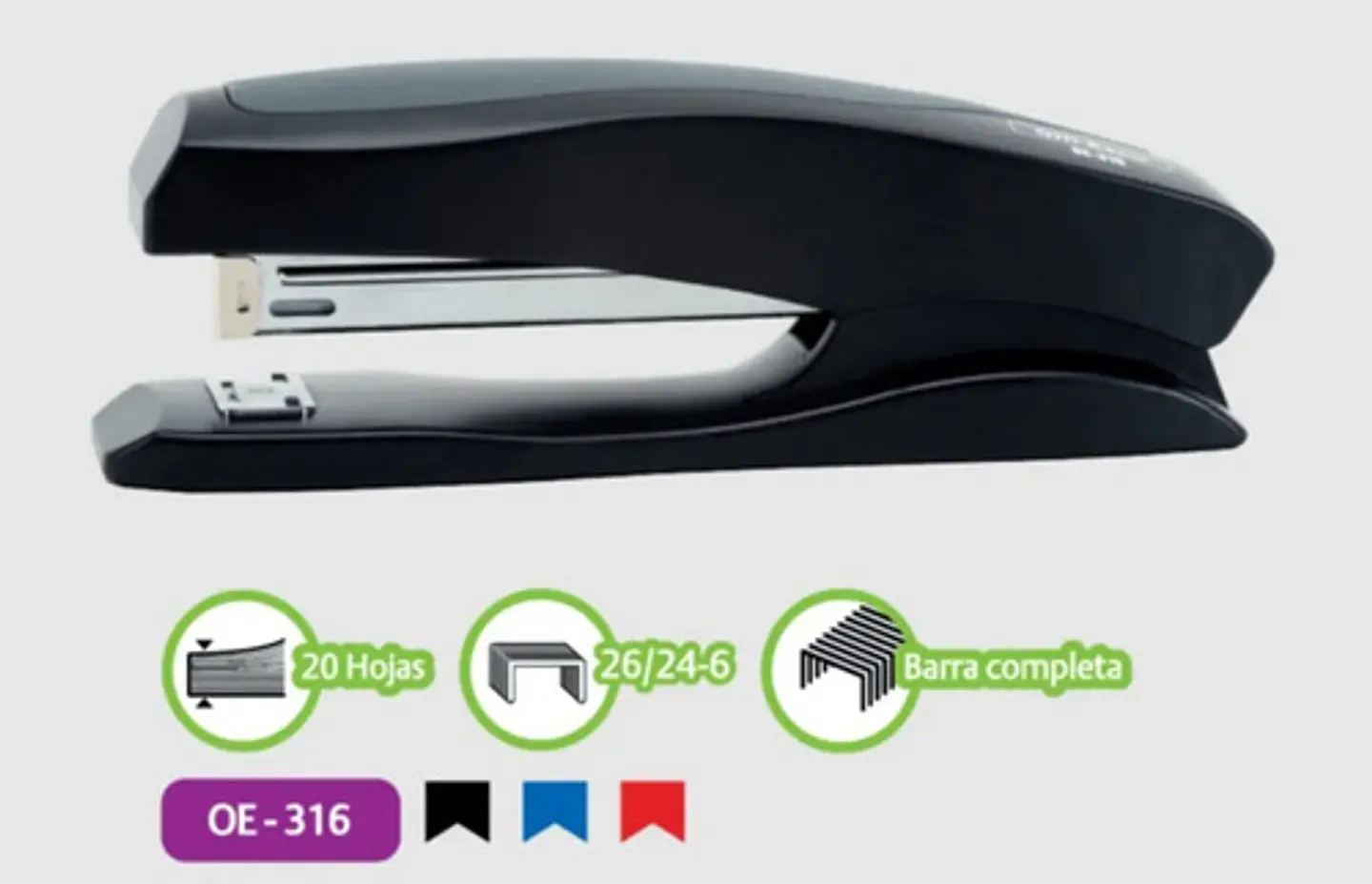 Grapadora Offi-esco Grande Plastica/metalica Oe-316 *1 Und Negro 4