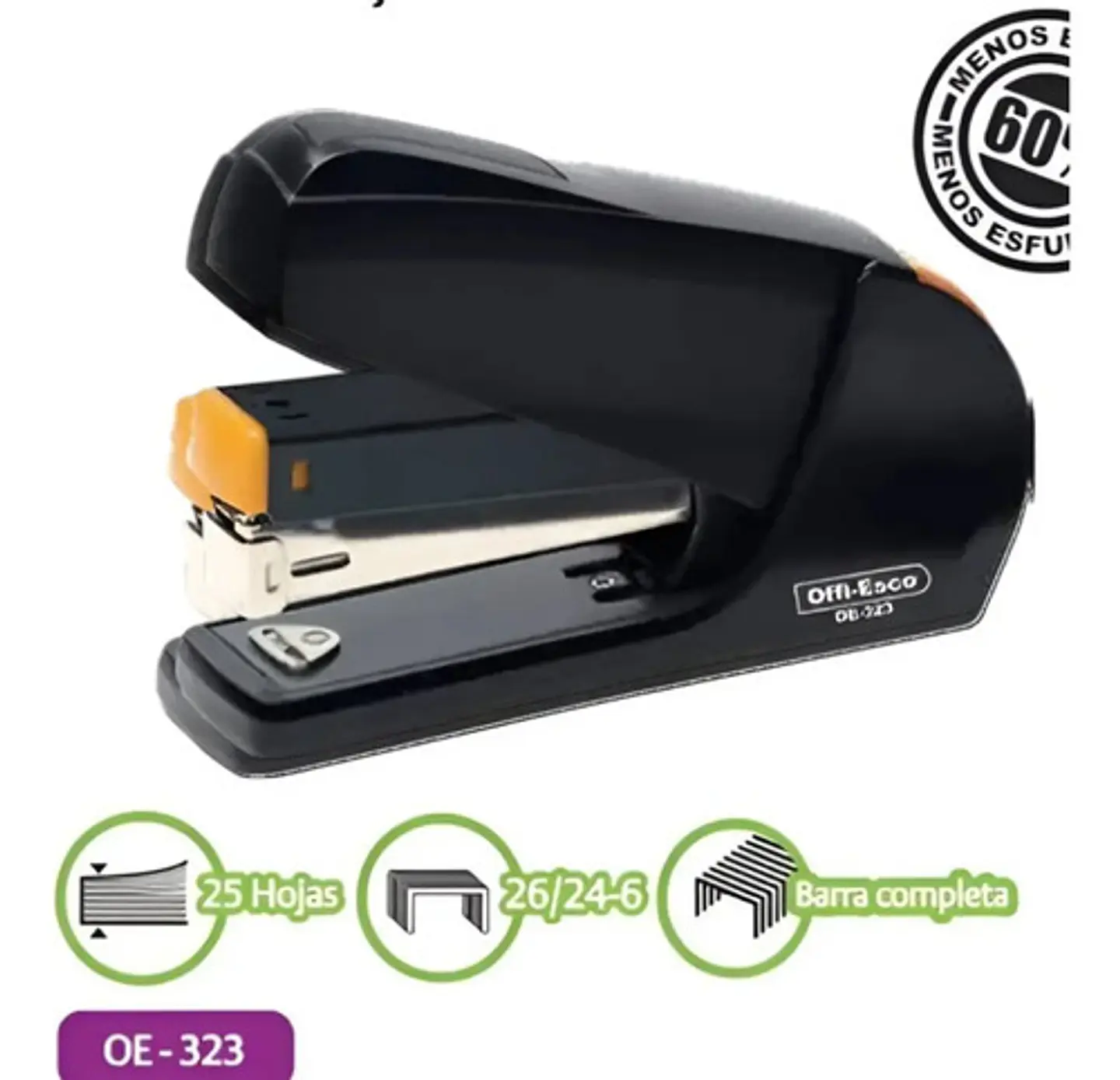 Grapadora Cosedora Offi-esco Oe-323 Color Negro 4