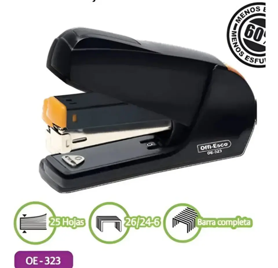 Grapadora Cosedora Offi-esco Oe-323 Color Negro 4