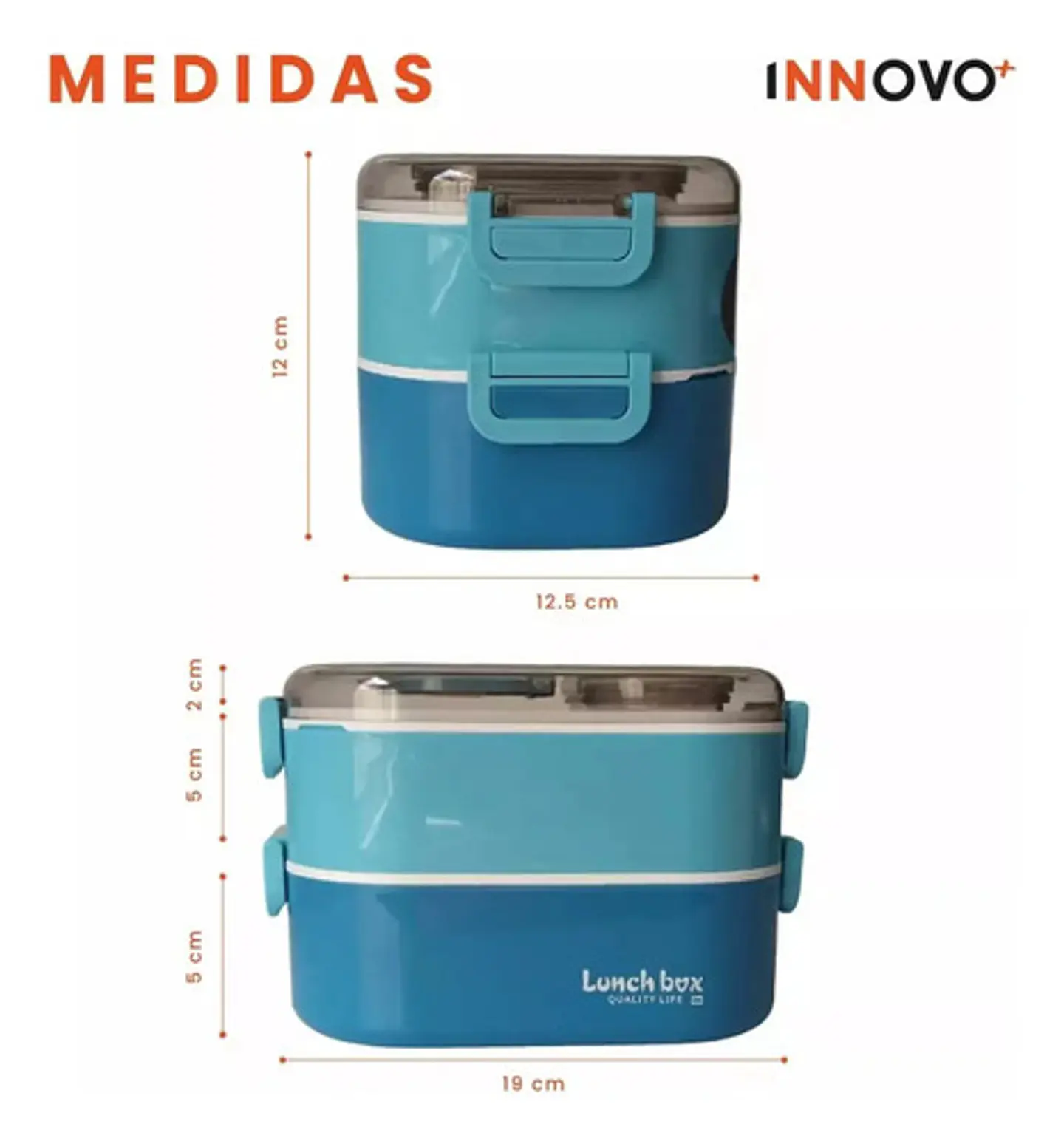 Porta Comida Lonchera X2 Niveles Lonchera Fiambrera 12