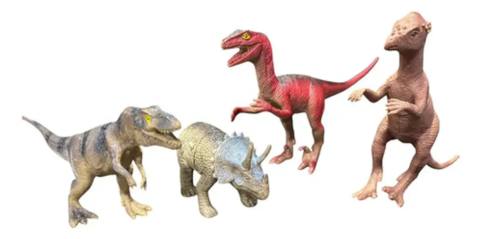 Dinosaurios X 4 Unds Tyranosaurios Triceraptos Pteranodom 4