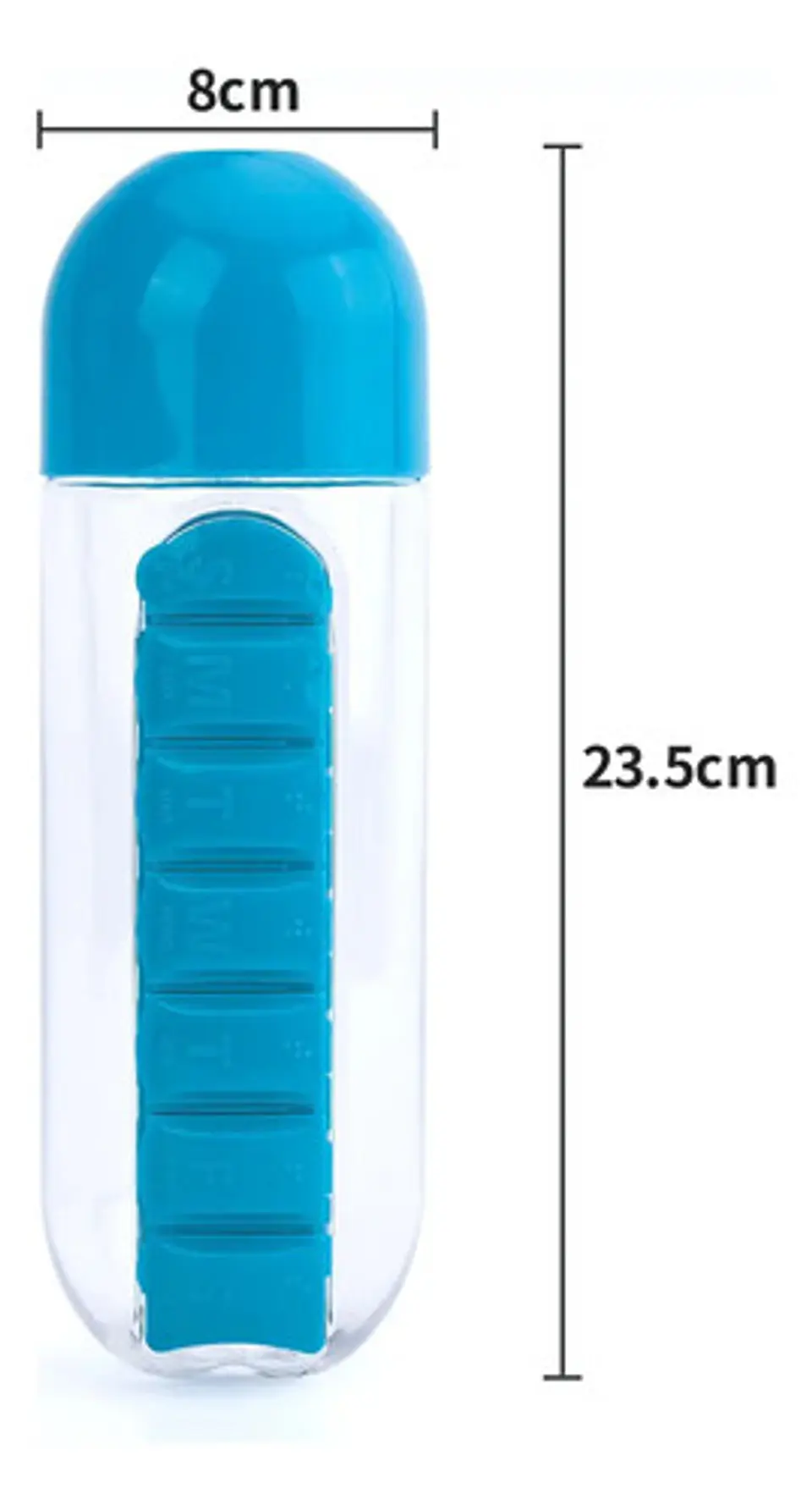 Botella Envase Agua Organizador Pildoras Pastillero 7