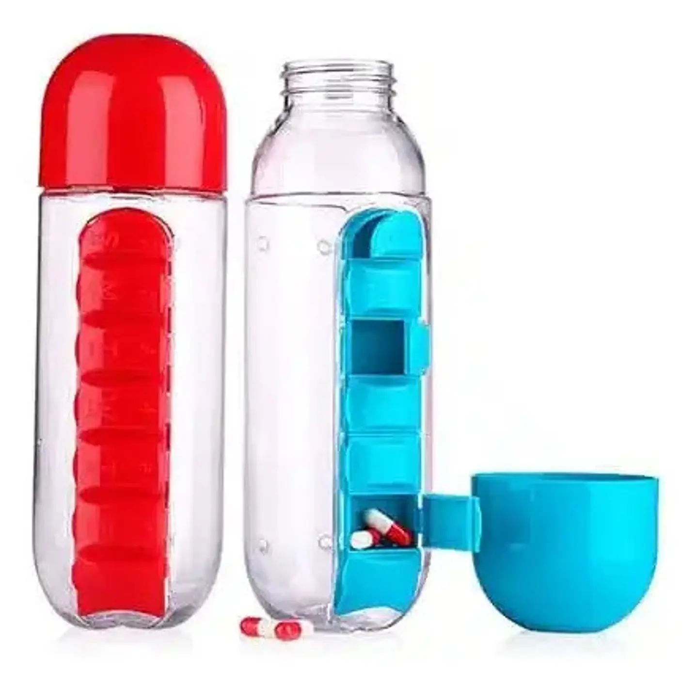 Botella Envase Agua Organizador Pildoras Pastillero 9