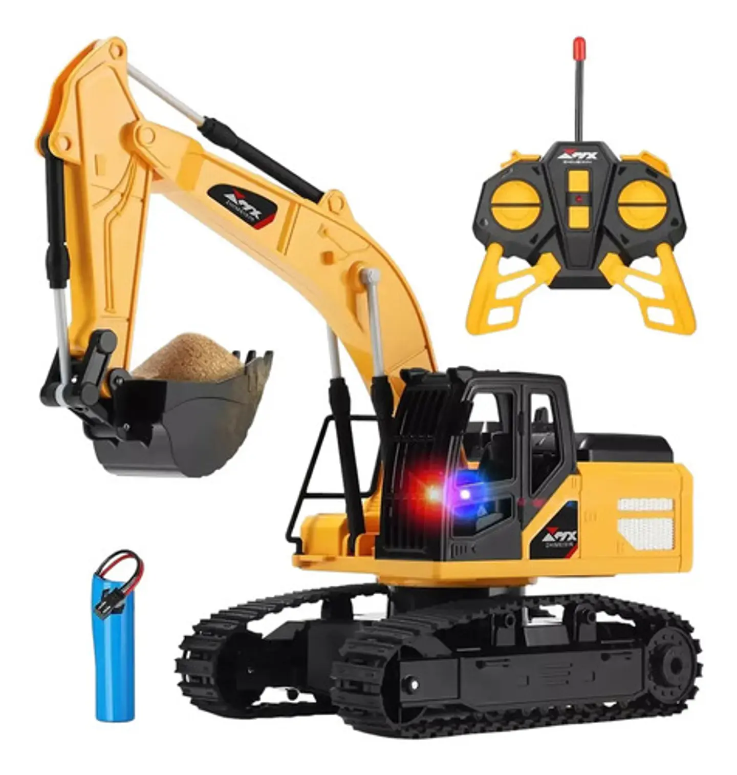 Retro Excavadora  Control Remoto 1:24 Maquinaria Amarilla 1