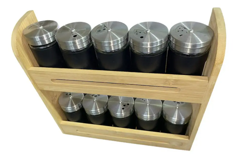 Salero De Especias En Base De Madera 2