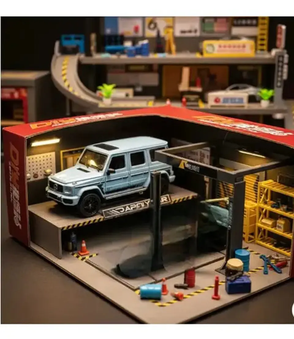 My66 Brabus 800 Diorama 1:24 Carro Escala Con Taller Mecanic 3
