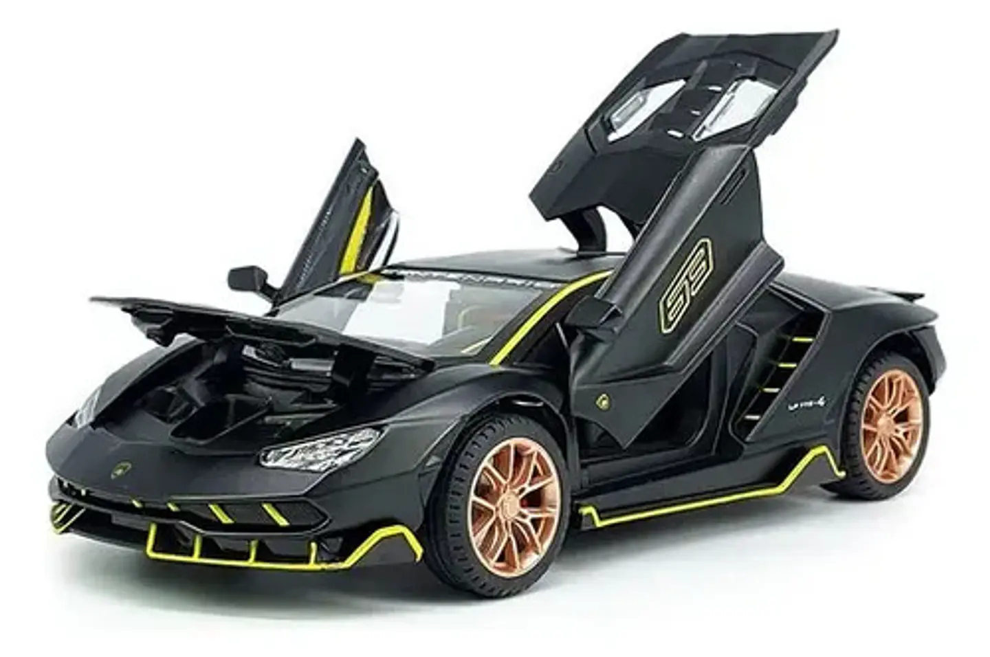 Carro Escala 1:24 Lamborghini Centenario My66 Colección Negro Metal 1