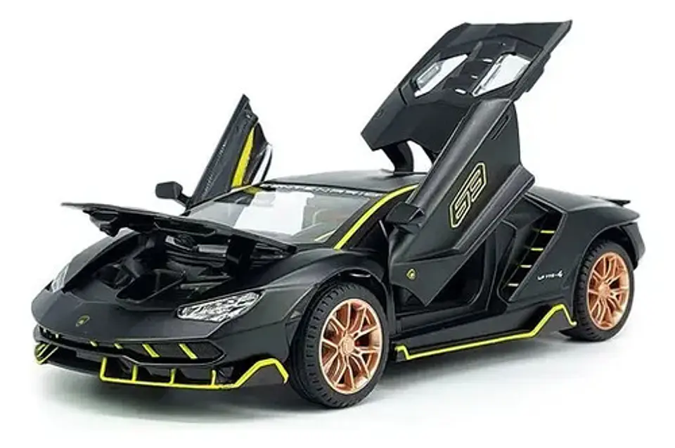 Carro Escala 1:24 Lamborghini Centenario My66 Colección Negro Metal 1