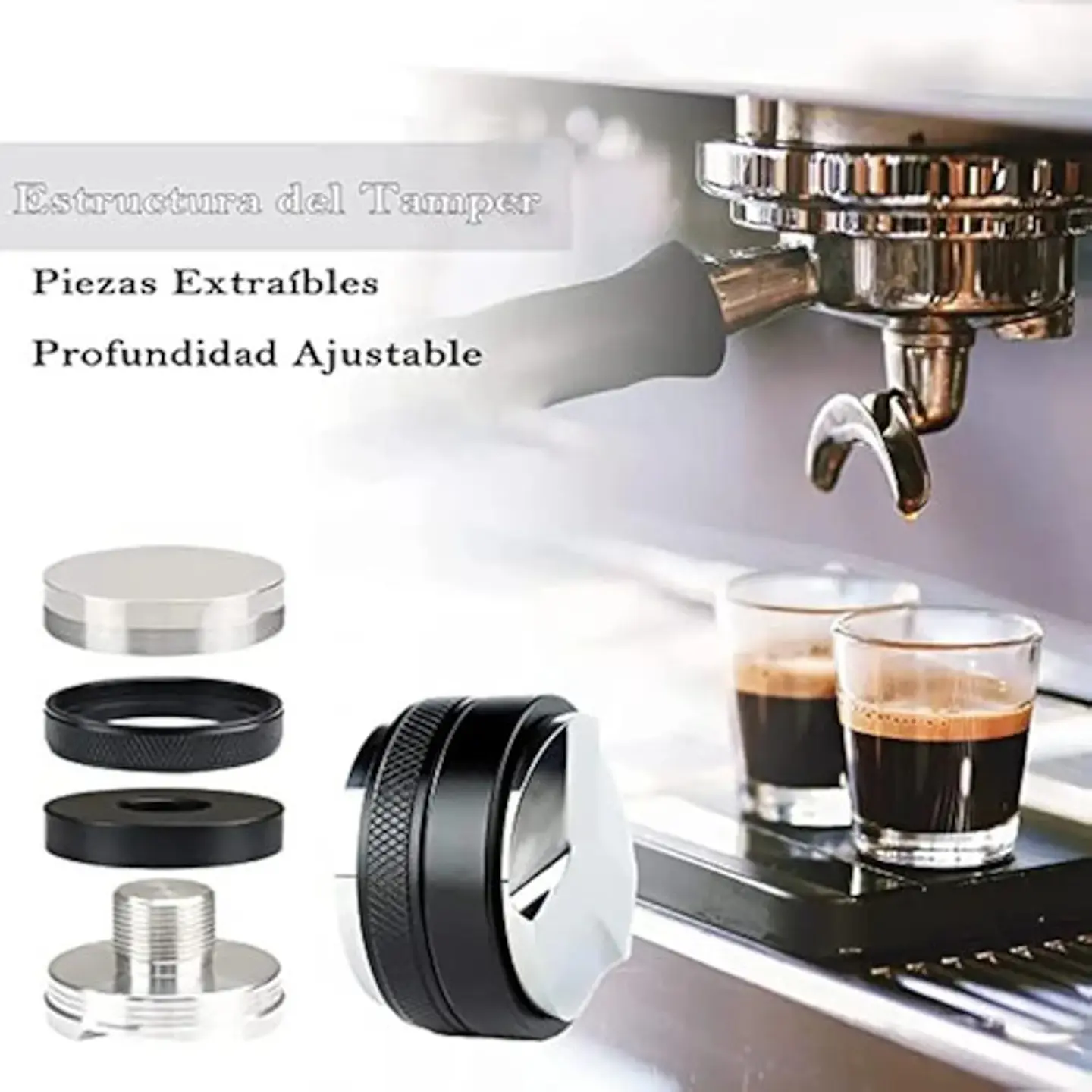 Tamper Distribuidor Café Maquina Espresso 58 Mm - Acero Inox 6