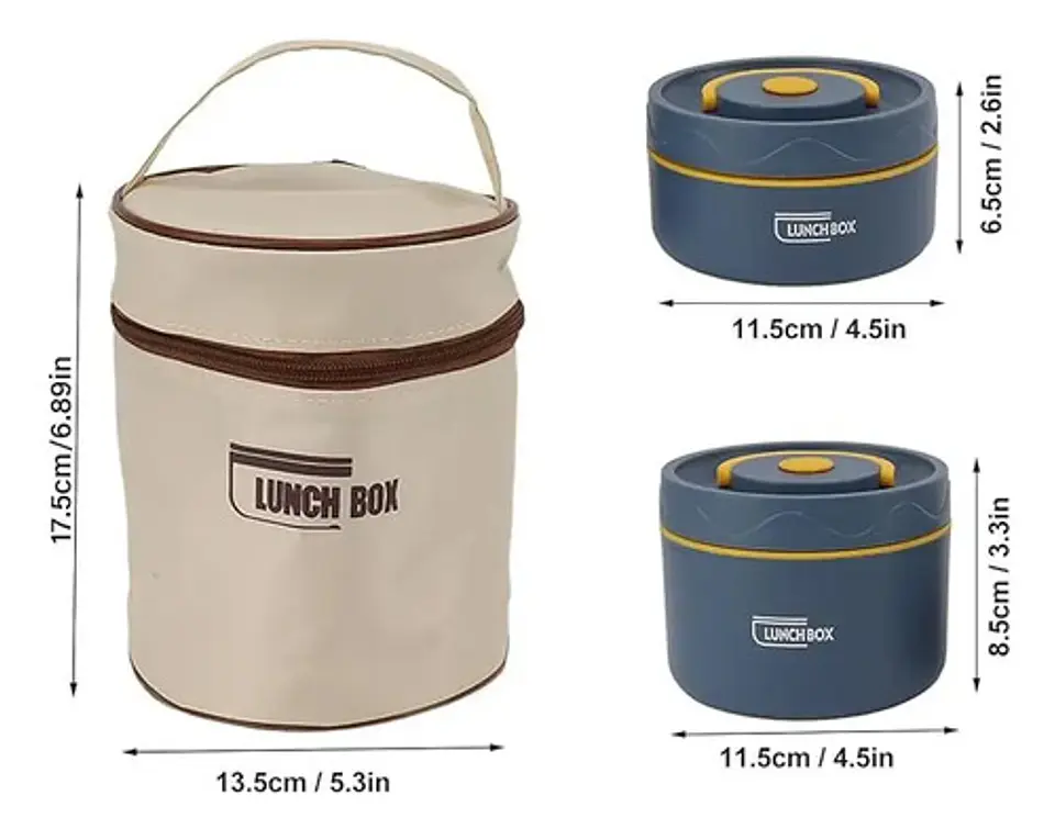 Lonchera Fiambrera De Acero Inoxidable  Apilable 2 Niveles 11