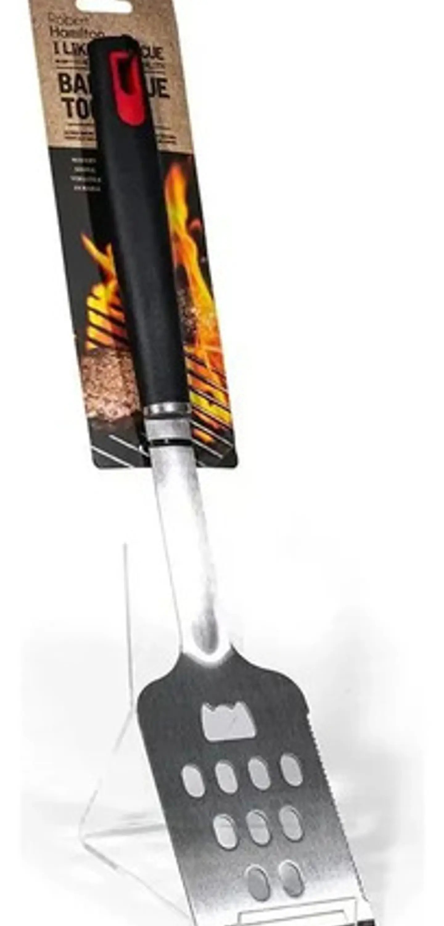 Espátula B&b Con Borde Dentado De Acero Inoxidable Para Asados, 43 Cm Gris 1