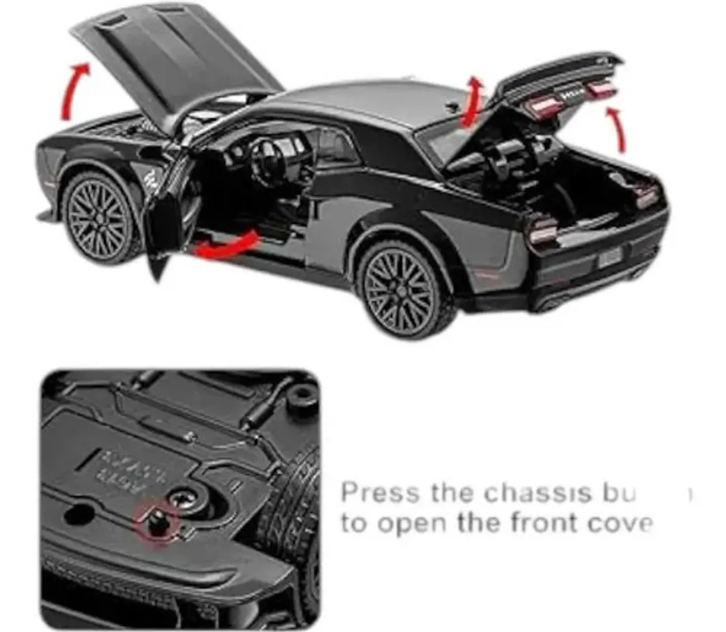 Dodge Challenger Srt Hellcat Redeye Miniatura Metal Car 1/24 15