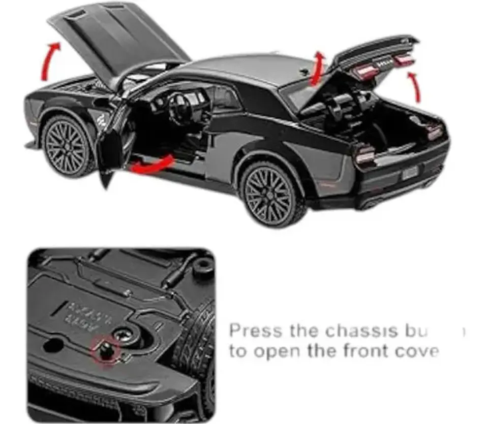 Dodge Challenger Srt Hellcat Redeye Miniatura Metal Car 1/24 15