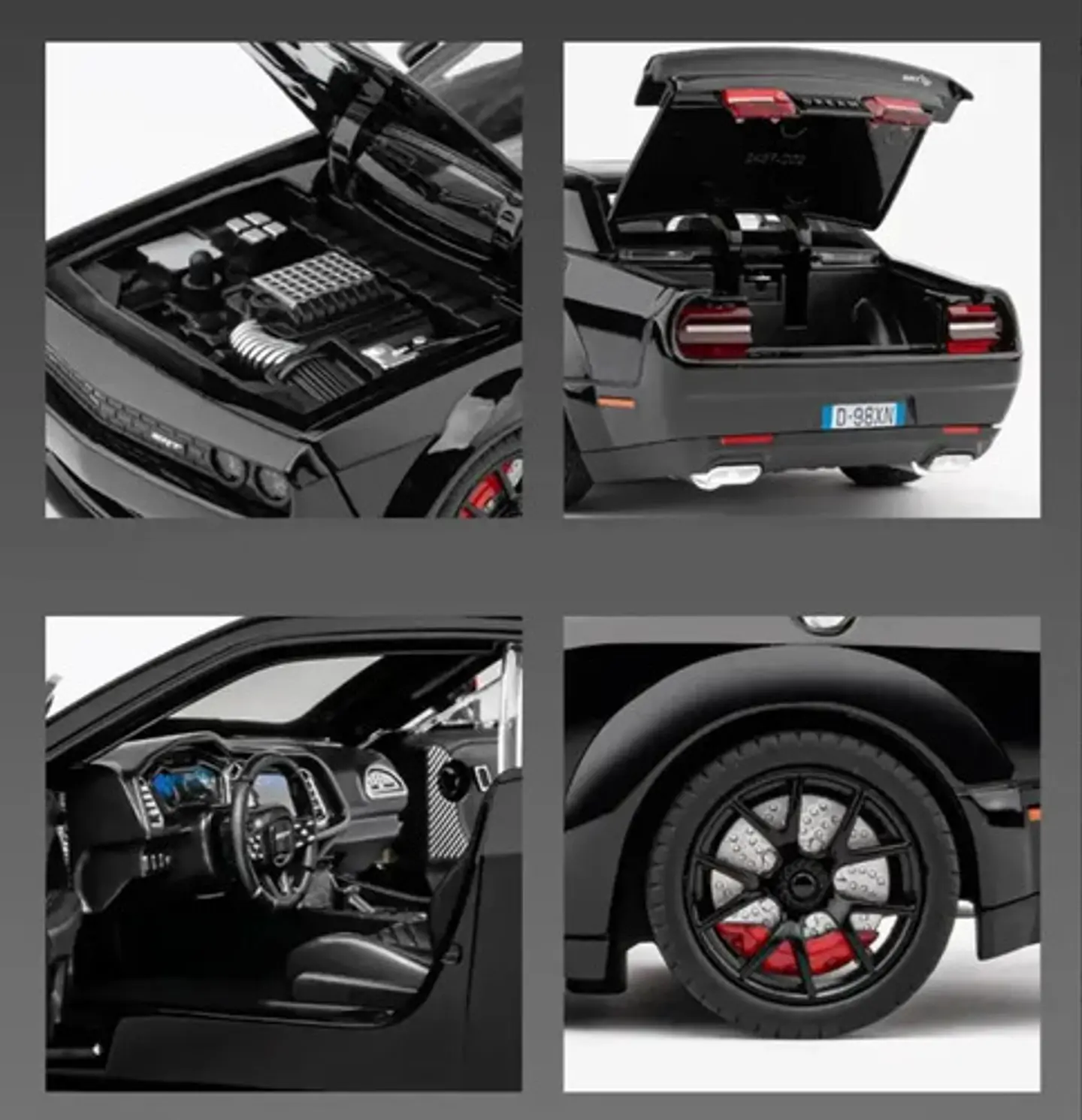 Dodge Challenger Srt Hellcat Redeye Miniatura Metal Car 1/24 16