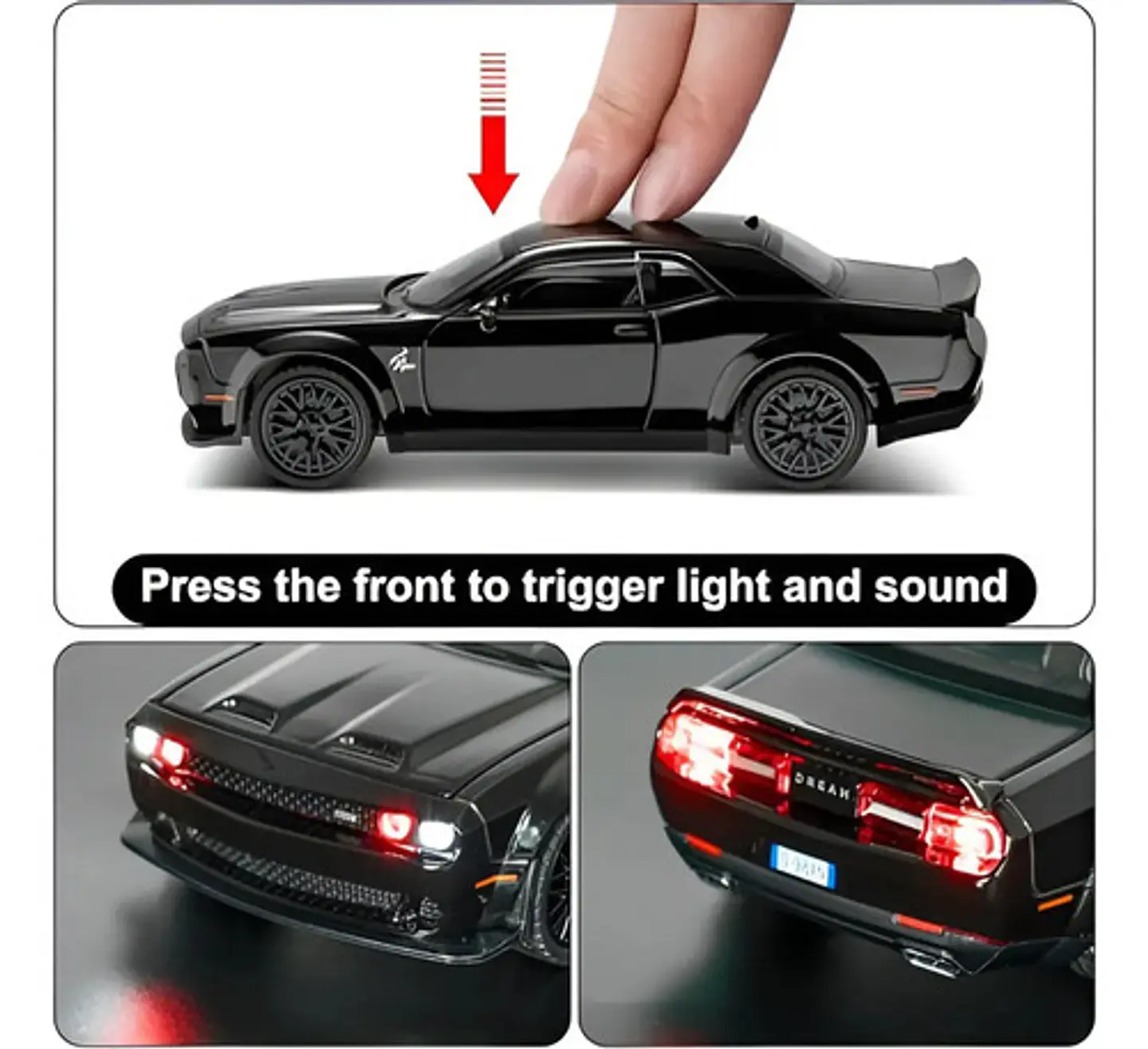 Dodge Challenger Srt Hellcat Redeye Miniatura Metal Car 1/24 17