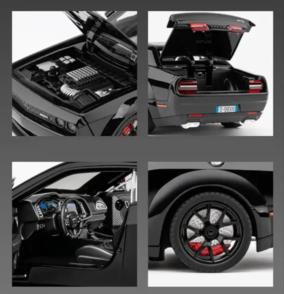 Dodge Challenger Srt Hellcat Redeye Miniatura Metal Car 1/24 19