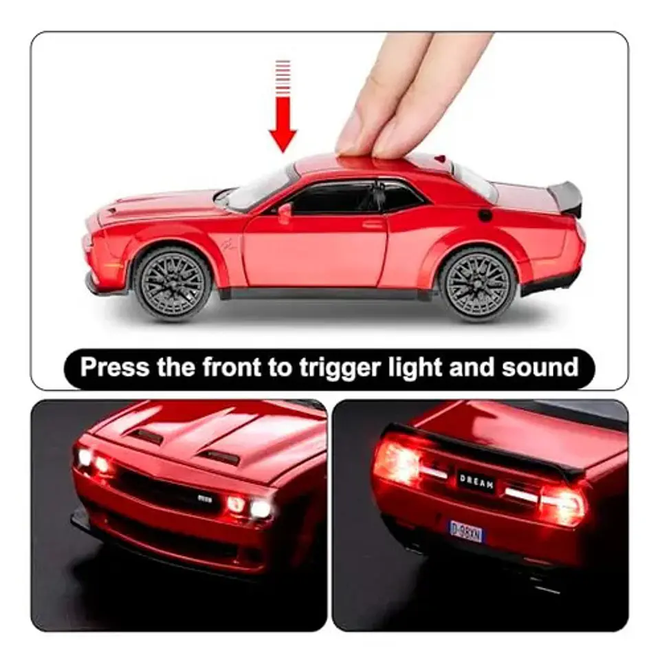 Dodge Challenger Srt Hellcat Redeye Miniatura Metal Car 1/24 21