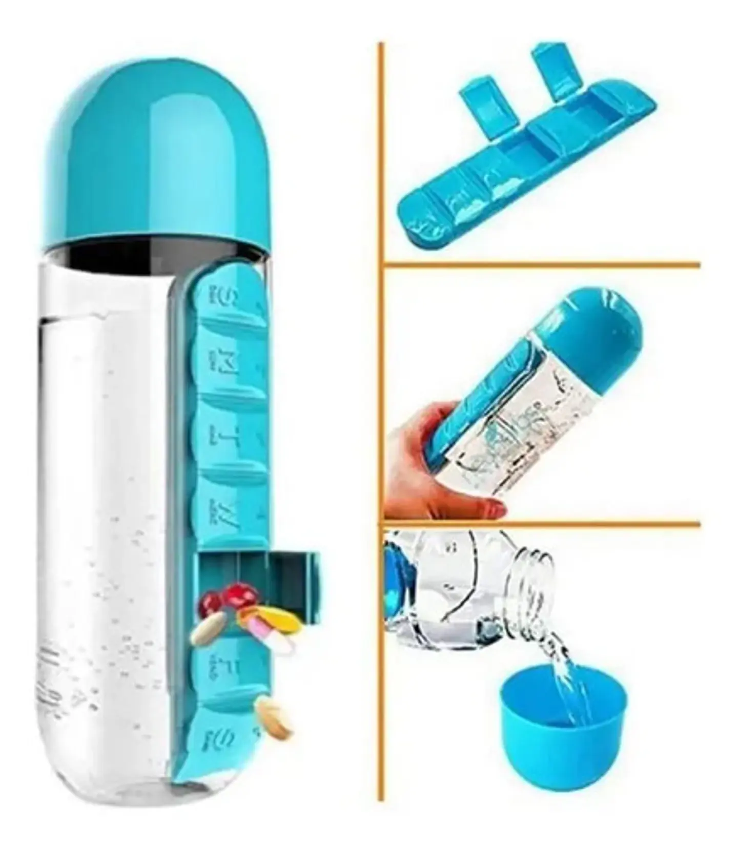 Termo Organizador Pastillas Marca Macro 7 Compartimentos Plástico Coral Claro 3