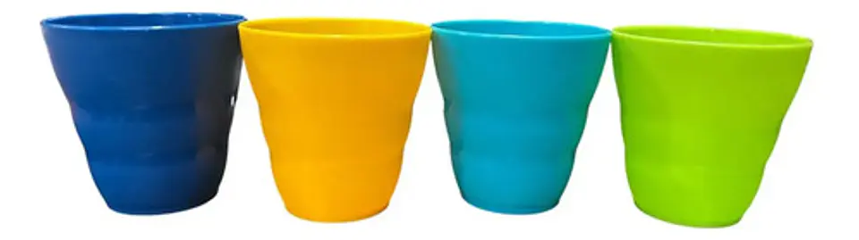 Set 4 Vasos Plásticos Azules Libre Bpa 220 Ml Macro Lavavajillas Azul 1
