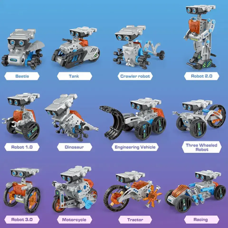 Kit Robótico Educativo Brastoy Robot 12 En 1 De Energía Eléctrica Orange Electric Naranja 4