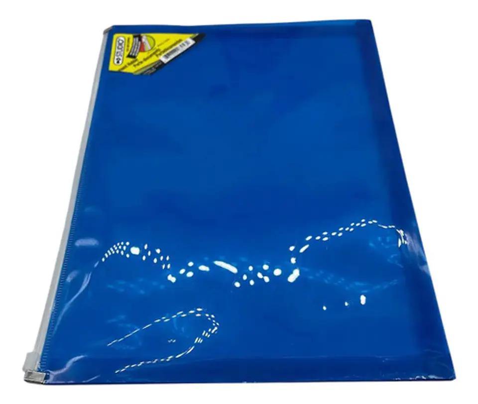Portadocumentos De Plástico Azul Con Cremallera Y Protección Rfid Para Documentos A4 Liso 2