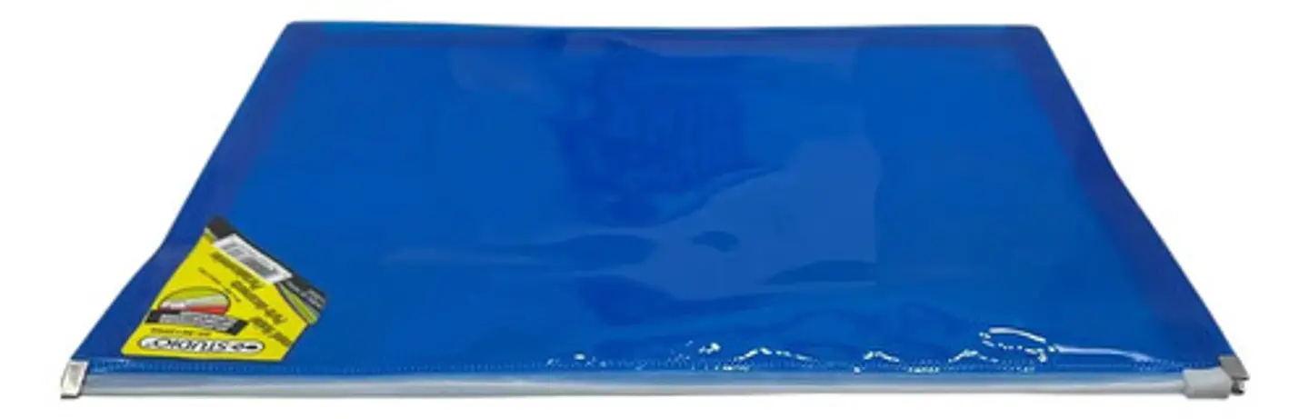 Portadocumentos De Plástico Azul Con Cremallera Y Protección Rfid Para Documentos A4 Liso 3