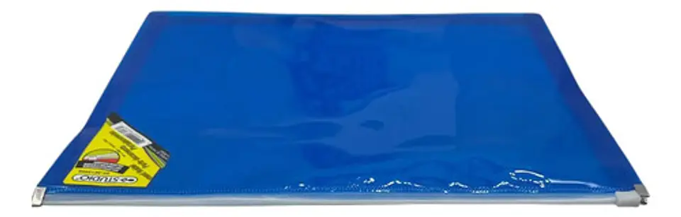 Portadocumentos De Plástico Azul Con Cremallera Y Protección Rfid Para Documentos A4 Liso 3