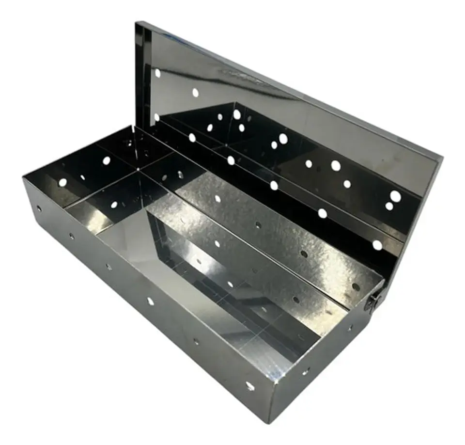 Caja Ahumadora Bbq Essentials Acero Inoxidable Asador Barril Plateado 1
