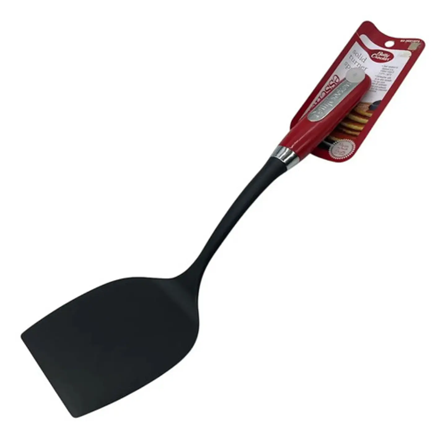 Espátula Pala Betty Crocker Plástico Mango Pasta Negro Rojo Panqueques 40cm Negro Con Rojo 2