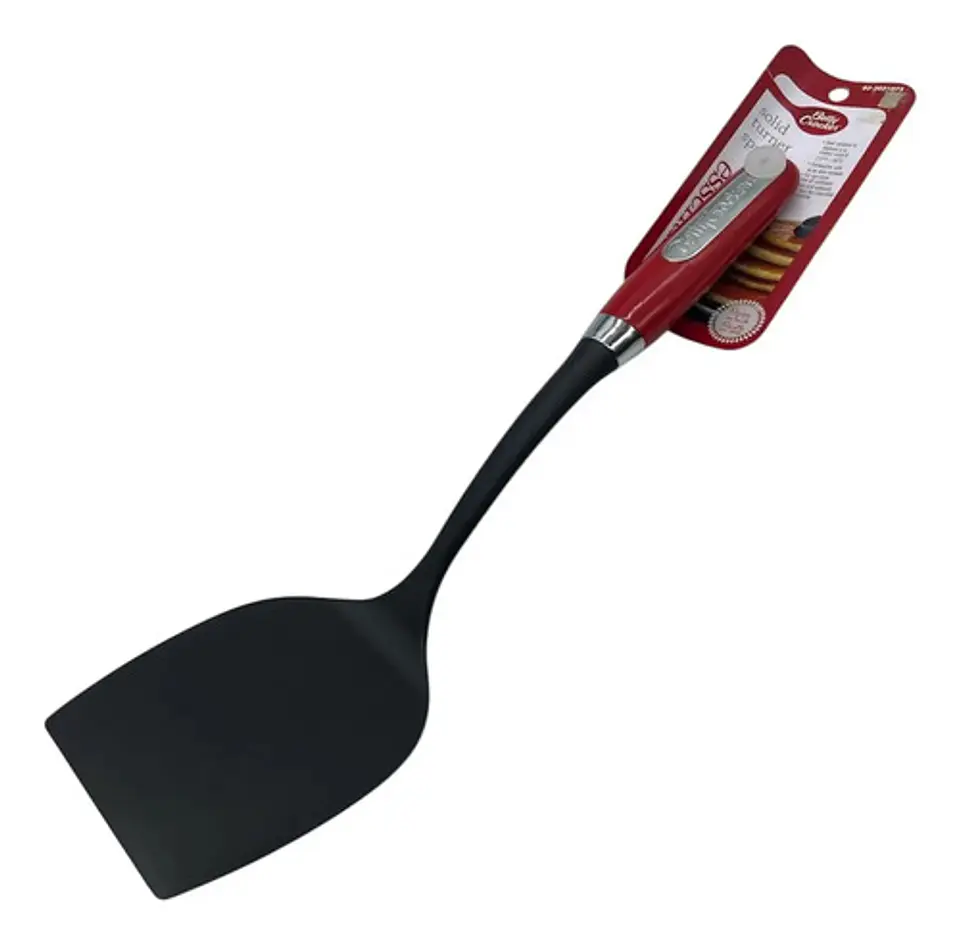 Espátula Pala Betty Crocker Plástico Mango Pasta Negro Rojo Panqueques 40cm Negro Con Rojo 2