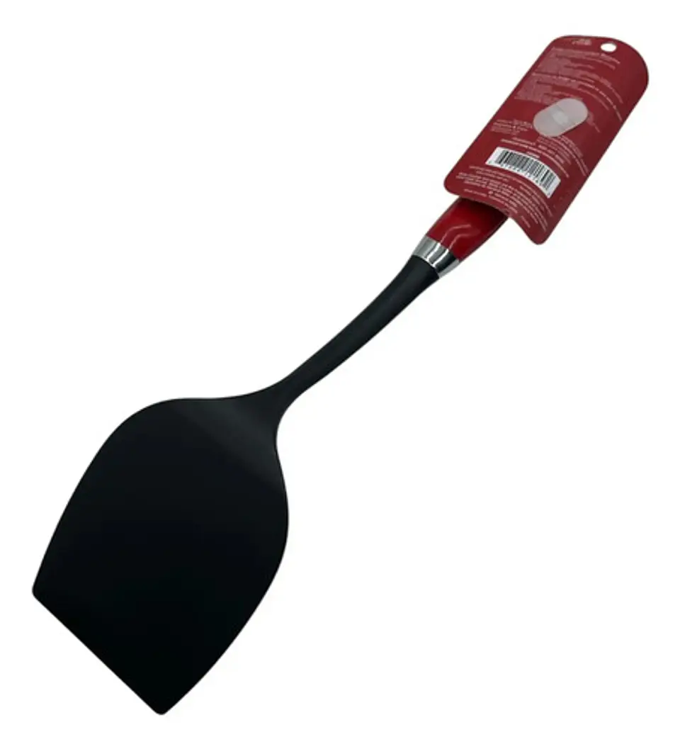 Espátula Pala Betty Crocker Plástico Mango Pasta Negro Rojo Panqueques 40cm Negro Con Rojo 3