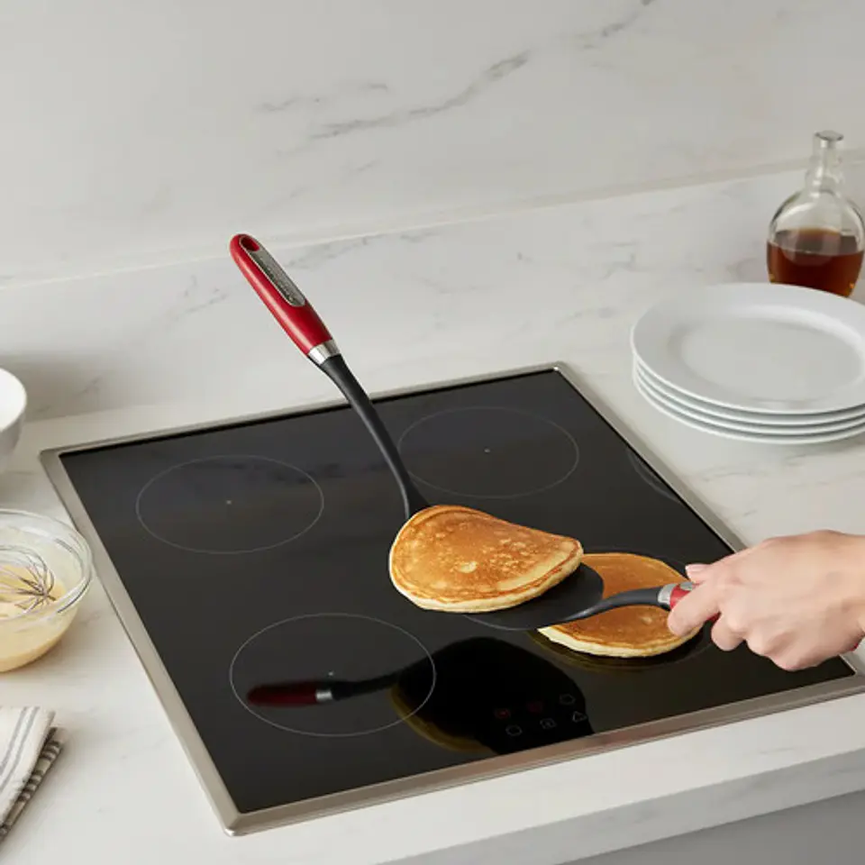 Espátula Pala Betty Crocker Plástico Mango Pasta Negro Rojo Panqueques 40cm Negro Con Rojo 5