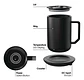 Taza Para Café Autocalentable Y Portavasos Importada - Miniatura 3