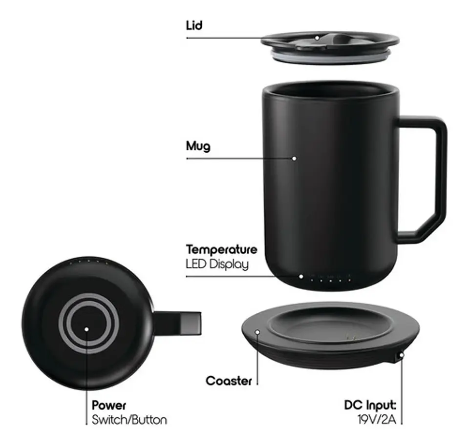 Taza Para Café Autocalentable Y Portavasos Importada 3